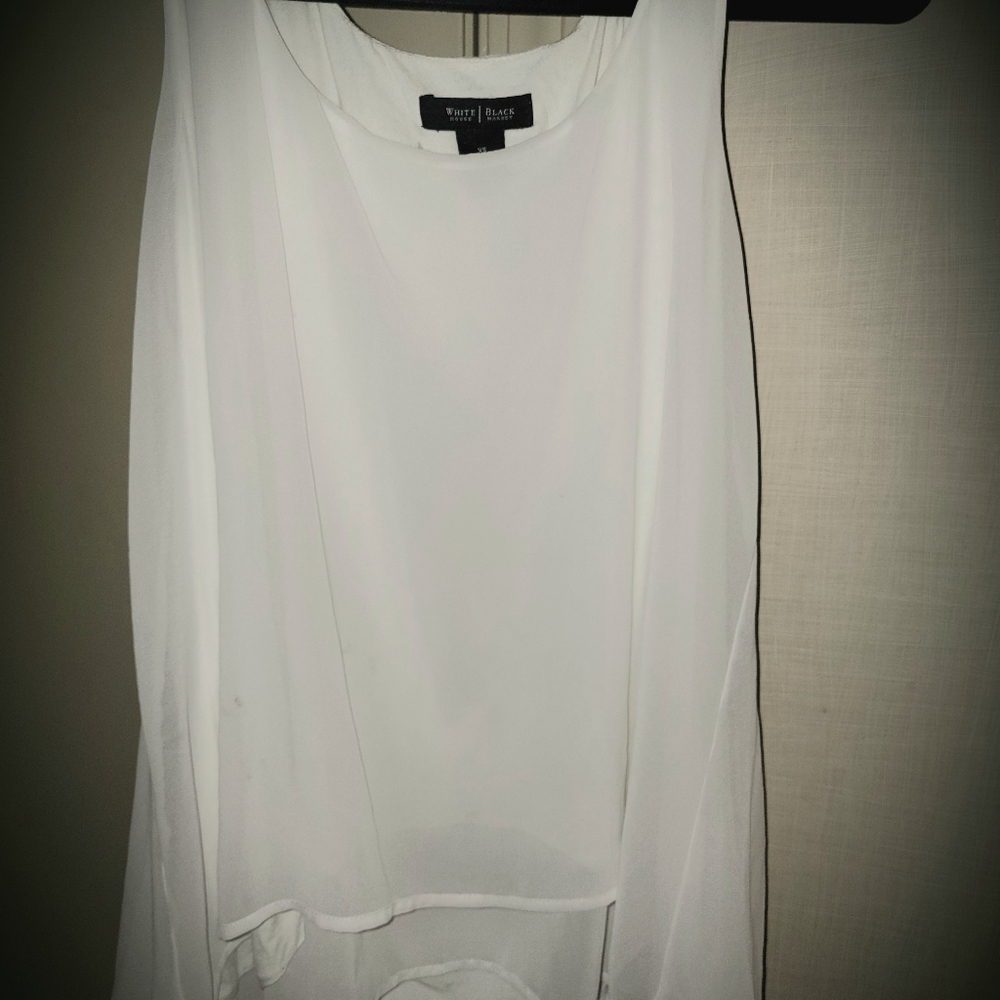White Sleeveless Sheer Blouse